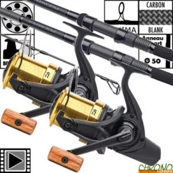 Ensemble Daiwa New Emblem Carp 50mm 12' 3.5lbs 45 SCW Gold (les 2)