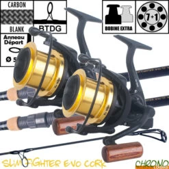 Ensemble Carp Design Slim Fighter Evo Cork 12' 3.5lbs KF9000 (les 2)
