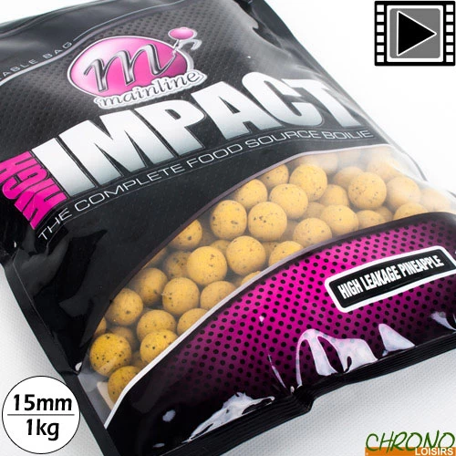 Bouillettes Mainline High Impact High Leakage Pineapple 15mm 1kg 1 Bouillettes Mainline High Impact High Leakage Pineapple 15mm 1kg