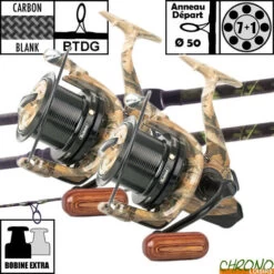 Ensemble Carp Design Slim Fighter Evo Camo 12' 3.5lbs GK9000 (les 2)