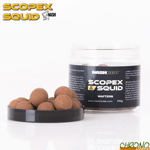 Bouillettes Equilibrées Nash Scopex Squid Wafters 20mm 100g 1 Bouillettes Equilibrées Nash Scopex Squid Wafters 20mm 100g